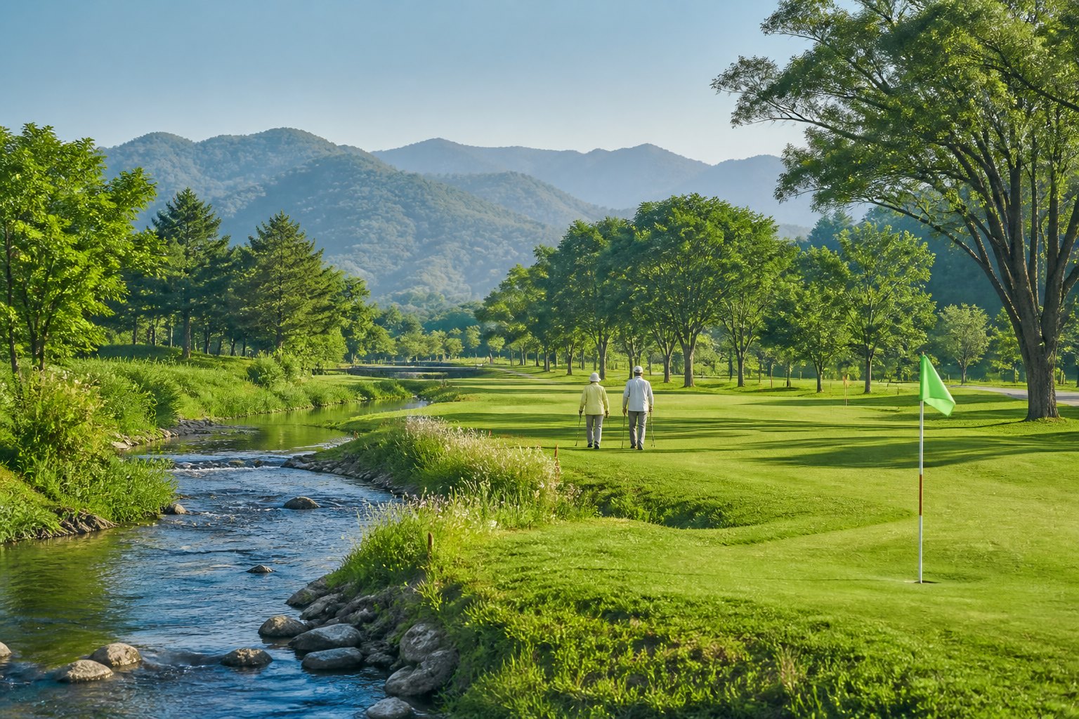 산과 계곡이 어우러진 파크골프장