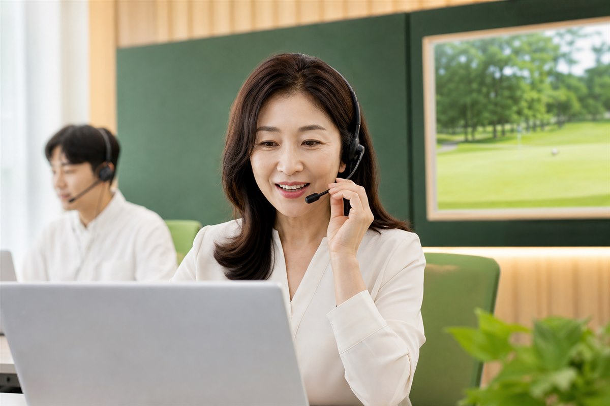 친절하게 상담하는 PARKZON 고객센터 상담원